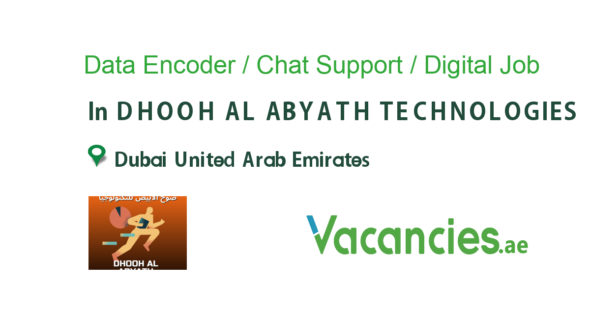 Data Encoder / Chat Support / Digital Marketer_ June job in DHOOH AL