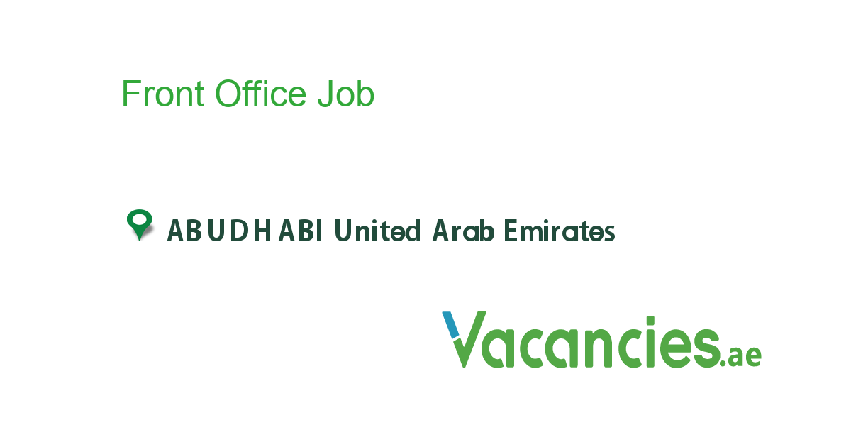 Front Office job in in ABUDHABI United Arab Emirates Ref. 115954