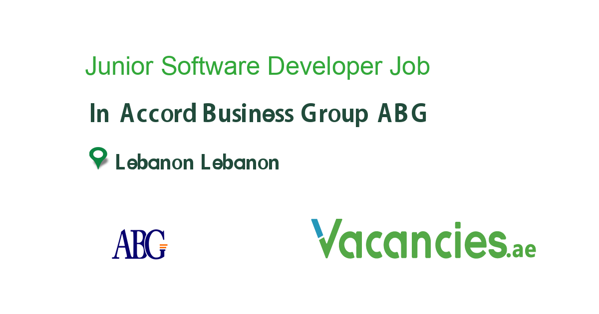 Junior Software Developer job in Accord Business Group ABG in Lebanon Lebanon Ref. 116046